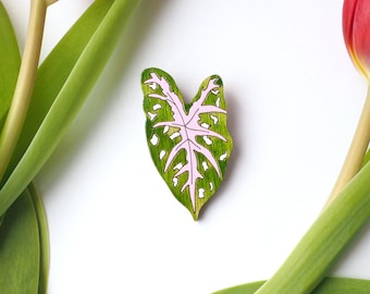 Caladium Pin, Wooden Plant Brooch, Green Style Jewelry, Tropical Plant Jewelry, Statement Jewelry, Monstera Leaf Brooch, Nature lover gift