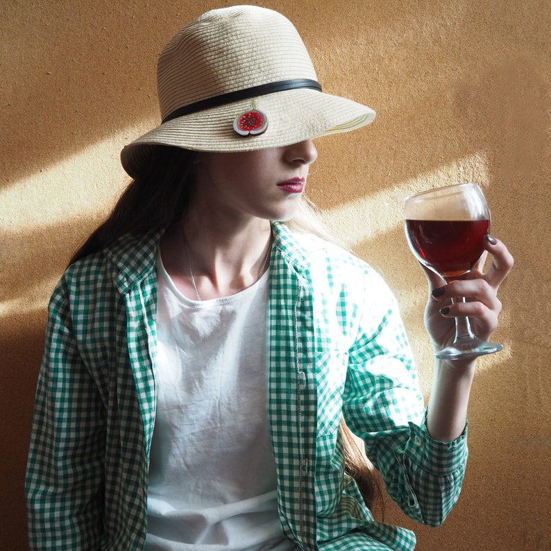 Fig Pin Wood Brooch Tropical Pin Fig Tree Pin Food Pin Etsy