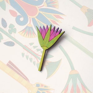 Wooden Flower Brooch, Art Pin, Naturalist Pin, Girlfriend Gift, Flower Pin, Plant Brooch, Spring Jewelry, Flower Jewelry, Flower Power image 1