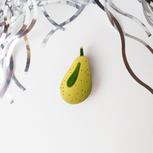 Avocado Pin Vintage-Inspired Pin Plant Brooch Avocado brooch Earthy tones Vegan Pin image 2