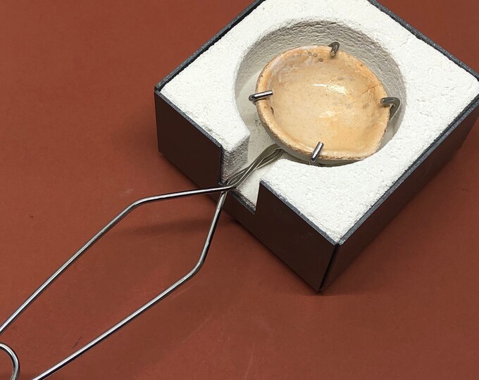Holder With Crucible, Sand Casting Tool, Jewelry Making Tool, Firebrick