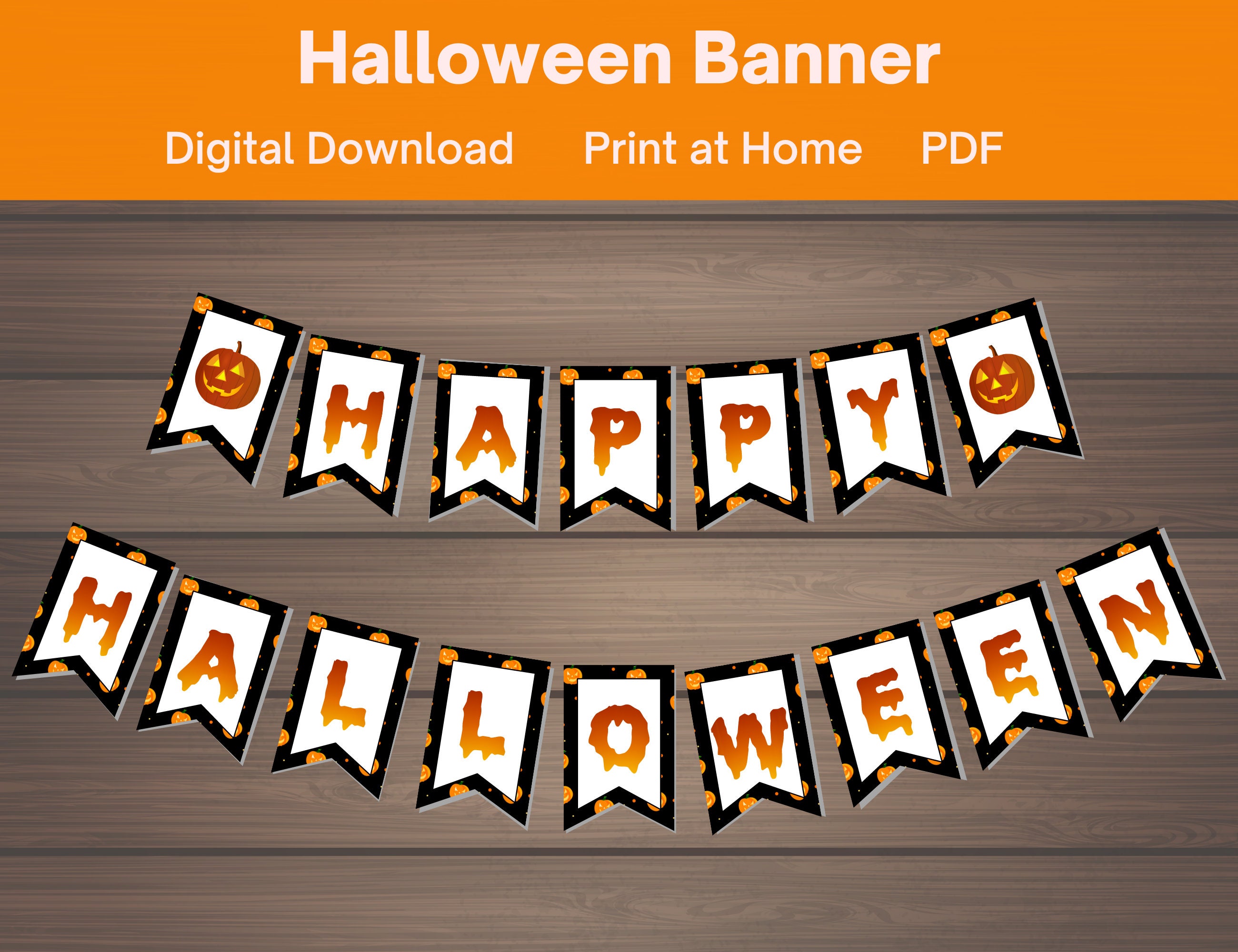 Halloween Banner Digital Instant Download Print at Home Etsy