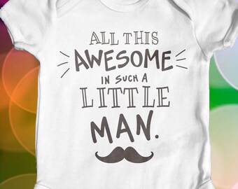 Dit alles is geweldig in zo'n kleine man romper | Schattige babykleertjes | Grappige babyromper | Babyshower | Pasgeboren baby | Bodysuit met slogan