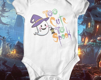 Zu süß, um Spook Geist-Halloween-Baby-Body | Babys erster Halloween Strampler | Lustiger Baby Body | Baby-Halloween-Outfit | Süsses Baby