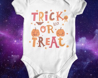 Trick Or Treat Halloween Baby Bodysuit | Babys first halloween bodysuit | Funny Baby Bodysuit | Baby Halloween Outfit | Cute Baby bodysuit
