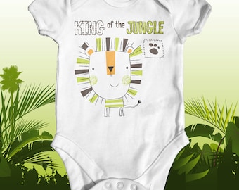 King Of The Jungle-romper | Babykleding dieren | Cadeau kraamcadeau | Grappige babyromper | Take Home-outfit | Schattige babykleding
