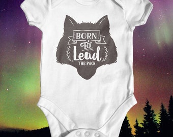 Wolf Pack Leader Baby Bodyusuit | Baby-Dusche-Geschenk | Süße Baby-Kleidung | Boho Baby Kleidung | Alpha Baby Body | Tribal Baby Kleidung
