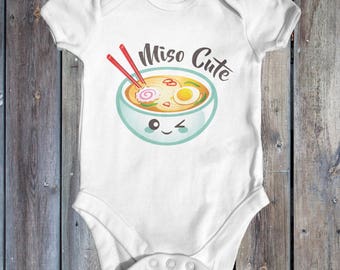 Miso Cute Baby Bodysuit | Cute Baby Clothes | Funny Baby Bodysuit | Cute Baby Clothes | Kawaii Baby Clothes | Newborn Baby Clothes