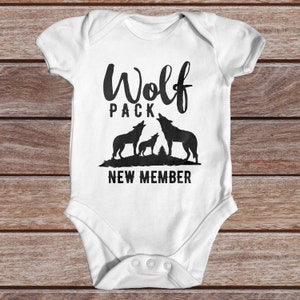 Wolf Pack New Member Baby Bodysuit | Animal Baby Bodysuit | Funny Baby Bodysuit | Cute Baby Clothes | Wolf Baby Bodysuit | Newborn Baby