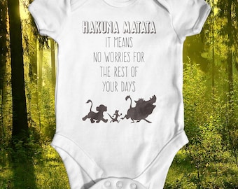 Lion King Hakuna Matata romper | Disney-babykleding | Cadeau kraamcadeau | Grappige babyromper | Take Home-outfit | Dierenromper