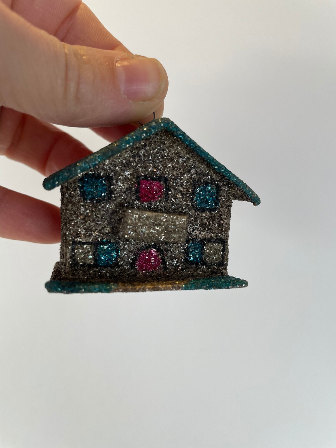 Vintage Mica House Ornament Etsy