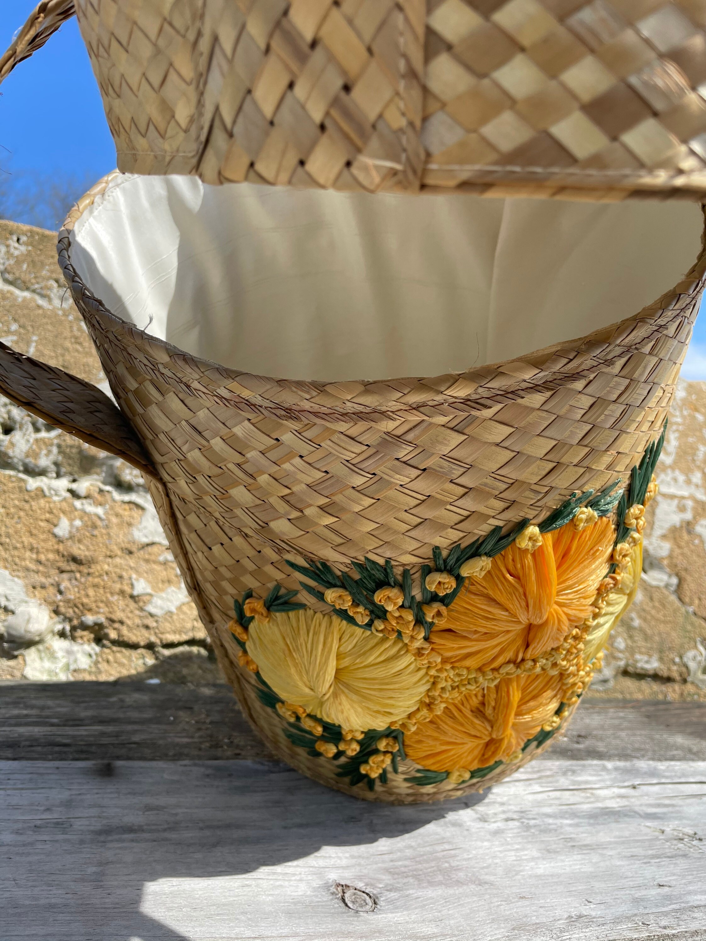 Cesta de playa Rattan Vintage Etsy Cesta de playa Rattan Vintage Etsy