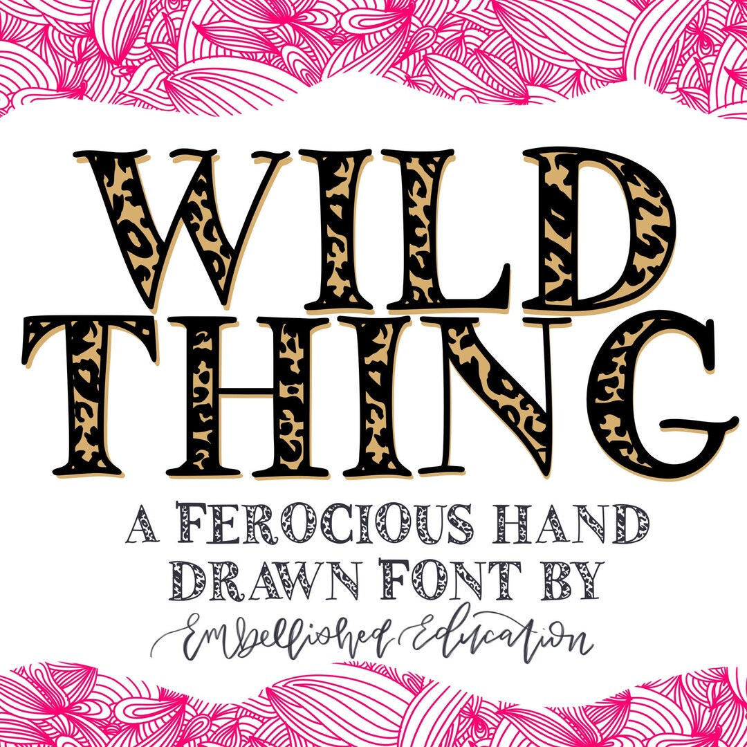 Cheetah Leopard Font Hand Drawn SVG Cricut Sillouette - Etsy