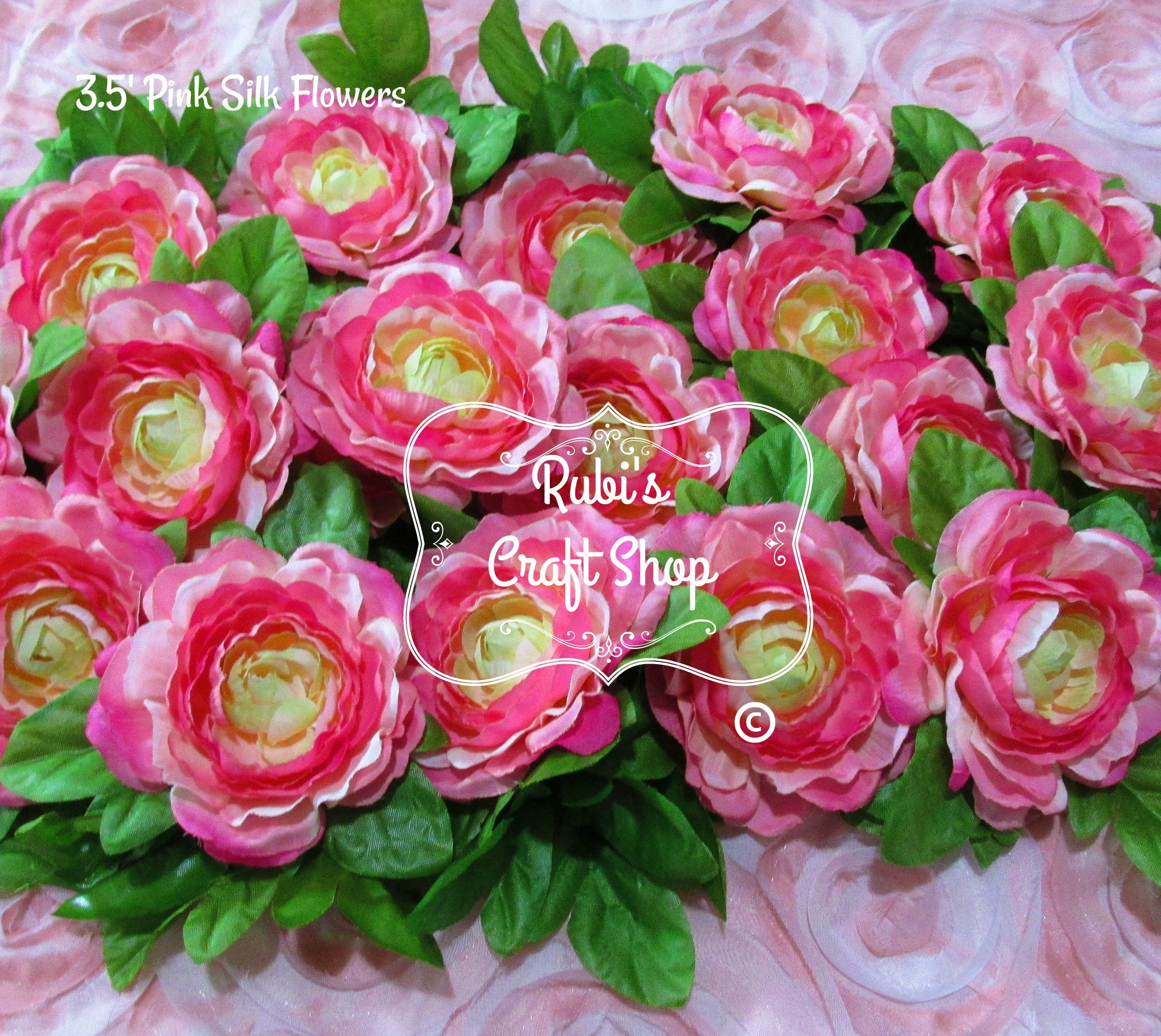 Pink 3.5' Silk Flowers Artificial Flowers Craft Supplies Etsy
