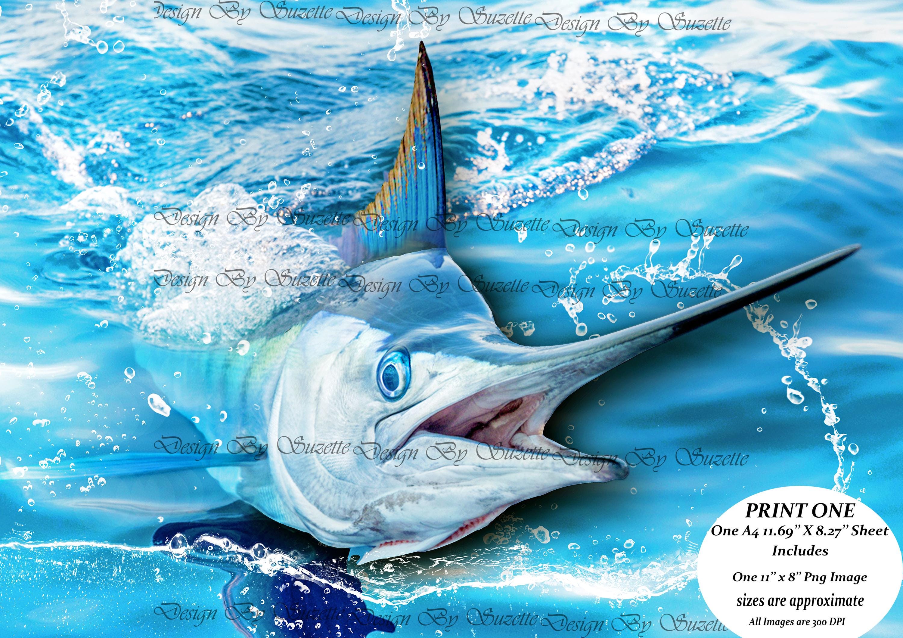 White Marlin Fish/ Rice Paper for Decoupage - Etsy