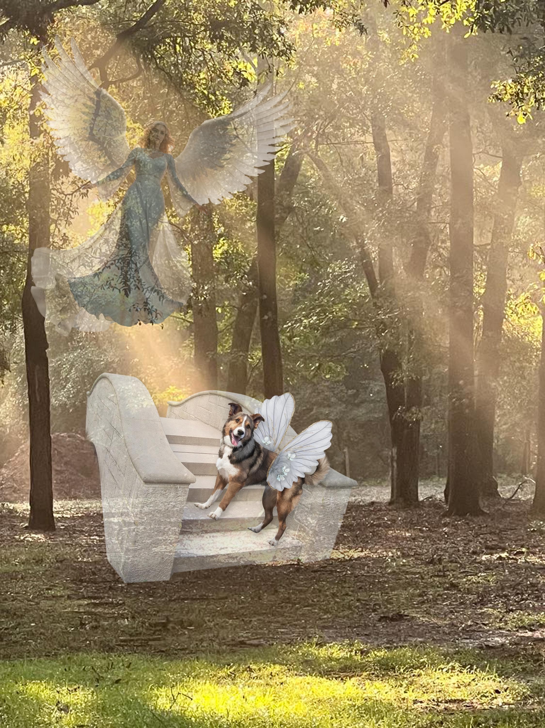 Pet Rainbow Bridge Digital Background, Pet ,angel, Heaven, Rainbow