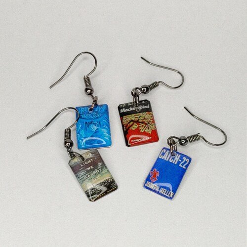 Custom Book Cover Earrings Dangle or Studs Etsy