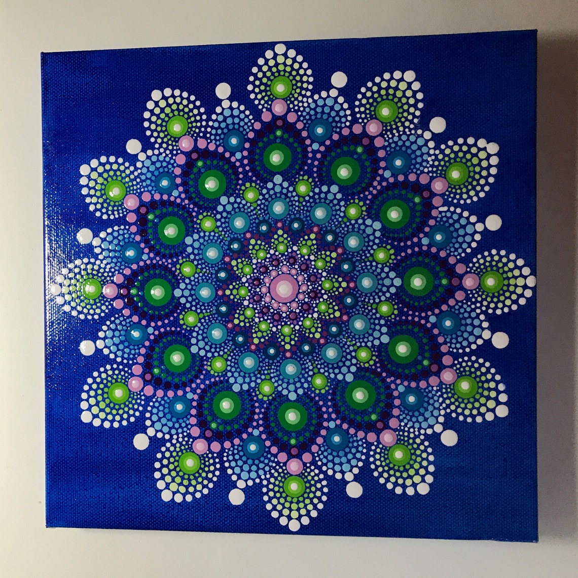 Hand Painted Mandala on Canvas Meditation Mandala Dot Art on Etsy