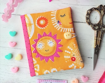 Handmade Needlebook - Sunshine/Summer/Pink/Yellow/Turquoise - Sewing/Embroidery.