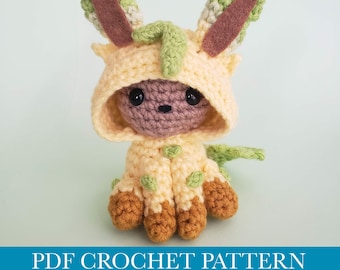 Eevee inspired in Leafeon Onesie / Kigurumi CROCHET PATTERN