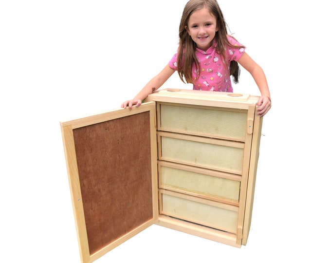 Observation Bee Hive (Holds 12 Medium Frames) with Double-side Plexi glass doors Fully Assembled FRAMES NOT INCLUDED