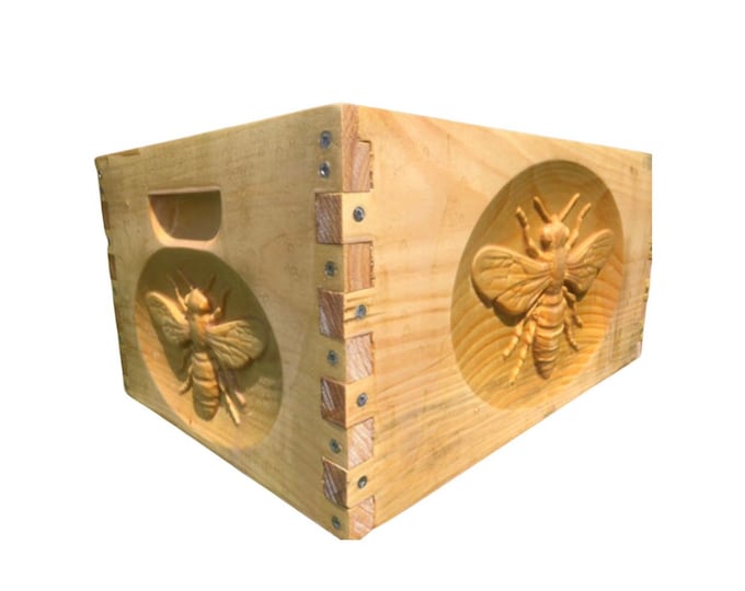 Deep 9 5/8 Bee Hive Body ONLY with 3D Relief #CNC Carving (Assembled) Langstroth