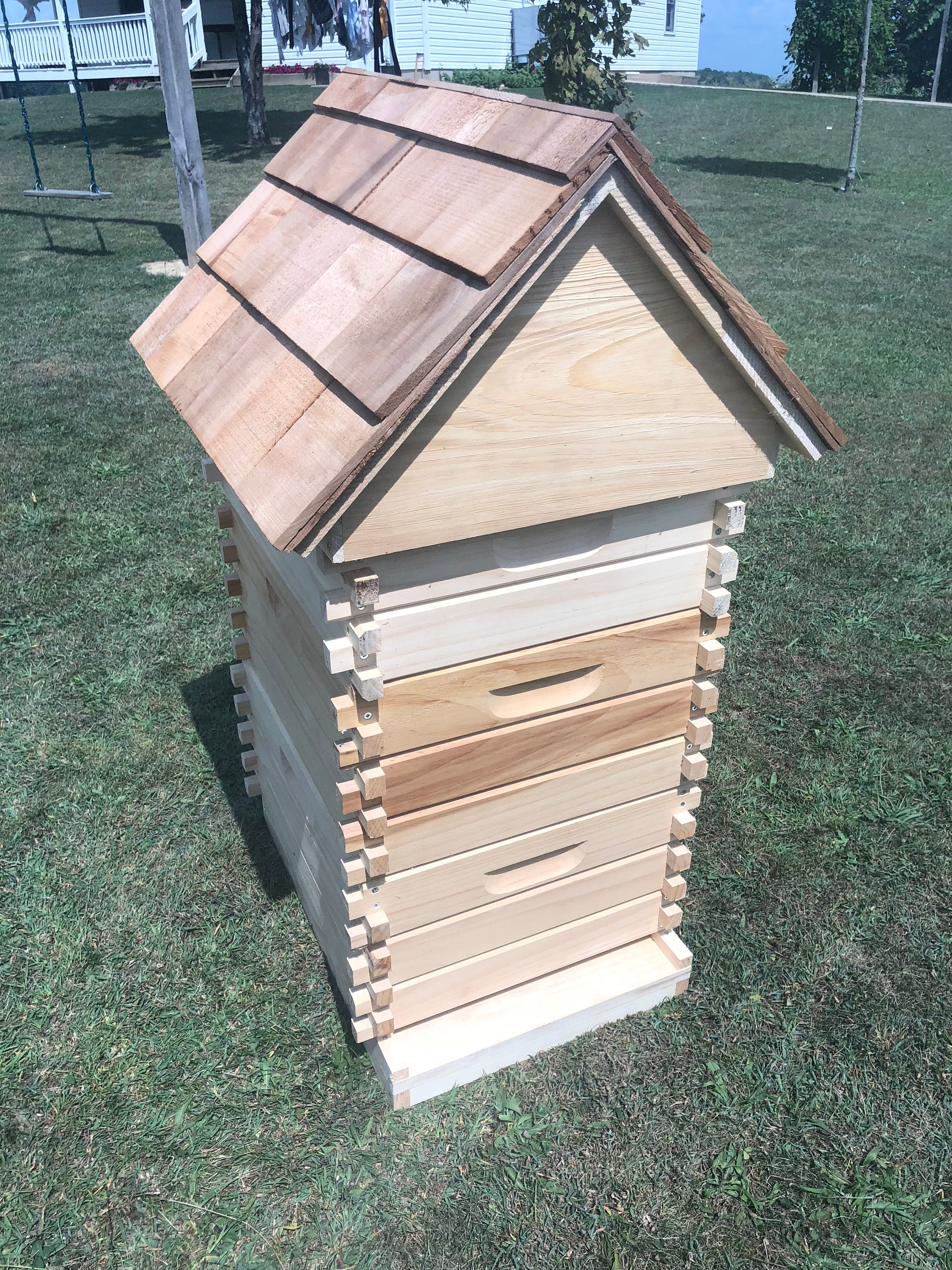 Log Cabin Style 2 Deep 1 Um Complete Bee Hive W Frames Log Cabin Style 2 Deep 1 Um Complete Bee Hive W Frames Foundations 10 Frame Un Assembled