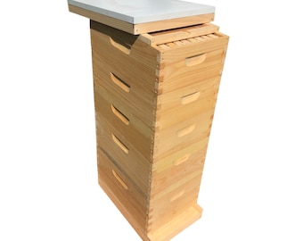 2 Deep & 3 Medium w/Frames Beekeeping Bee Hive kit Un-Assembled Langstroth