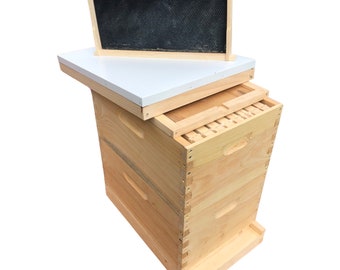 2 Deep Complete Bee Hive kit w/Frames & Foundations Un-Assembled Langstroth