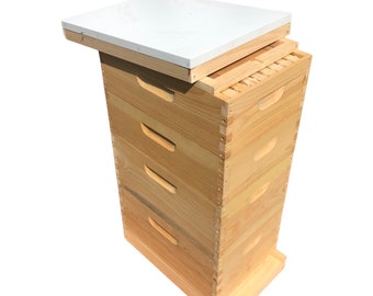 2 Deep & 2 Medium w/Frames Beekeeping Bee Hive kit Un-Assembled Langstroth