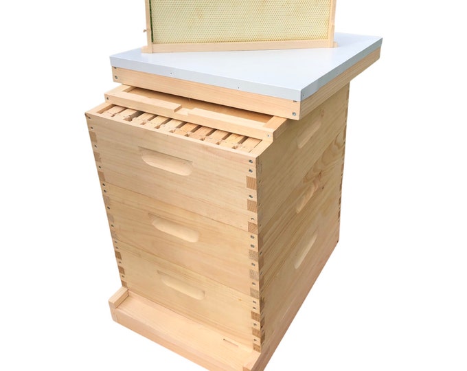 3 Medium (6 5/8) Complete Bee Hive kit (Un-Assembled) Langstroth