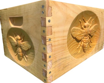 Deep 9 5/8 Bee Hive Body ONLY with 3D Relief #CNC Carving (UN-Assembled) Langstroth