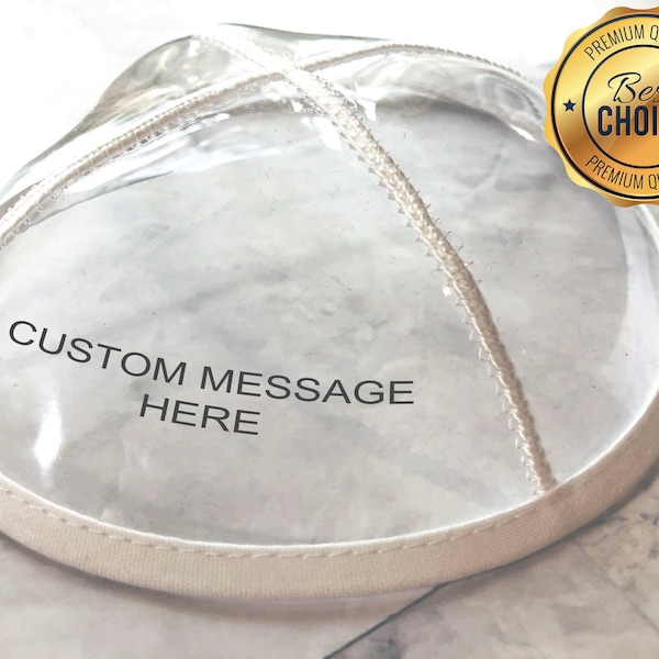 Custom Clear Kippot || Reusable || Include Clip