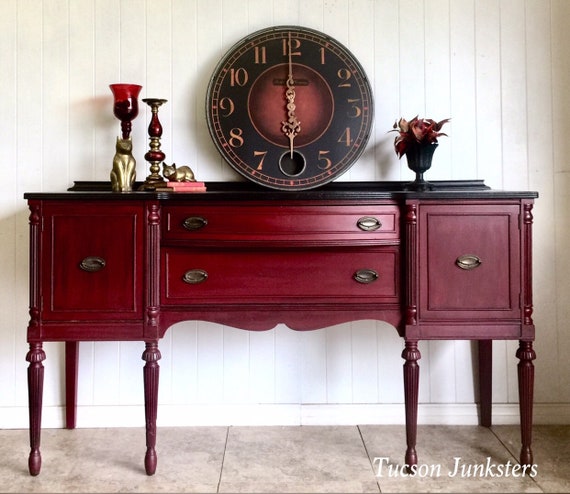 Antique Buffet Painted Black Latest, How To Paint An Antique Buffet Table