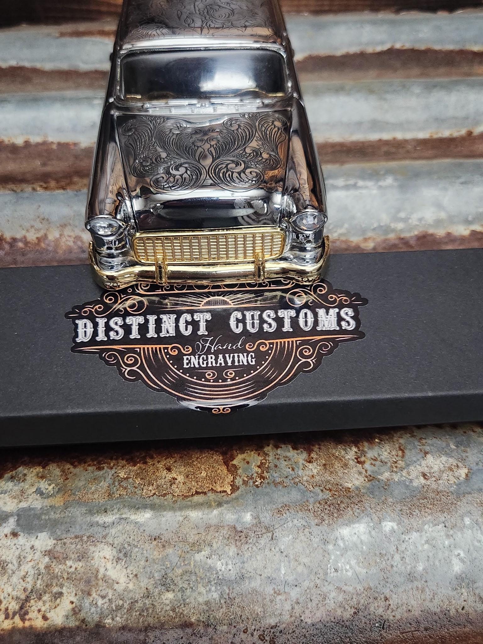Hand Engraved 1955 Chevy Bel Air Model Car: 24k Gold & Chrome - Etsy