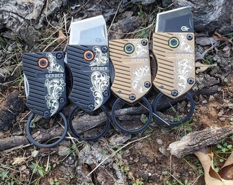 Cuchillos llavero Gerber grabados a mano y personalizados