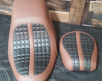 Black and Brown Soft Tail Harley Seat
