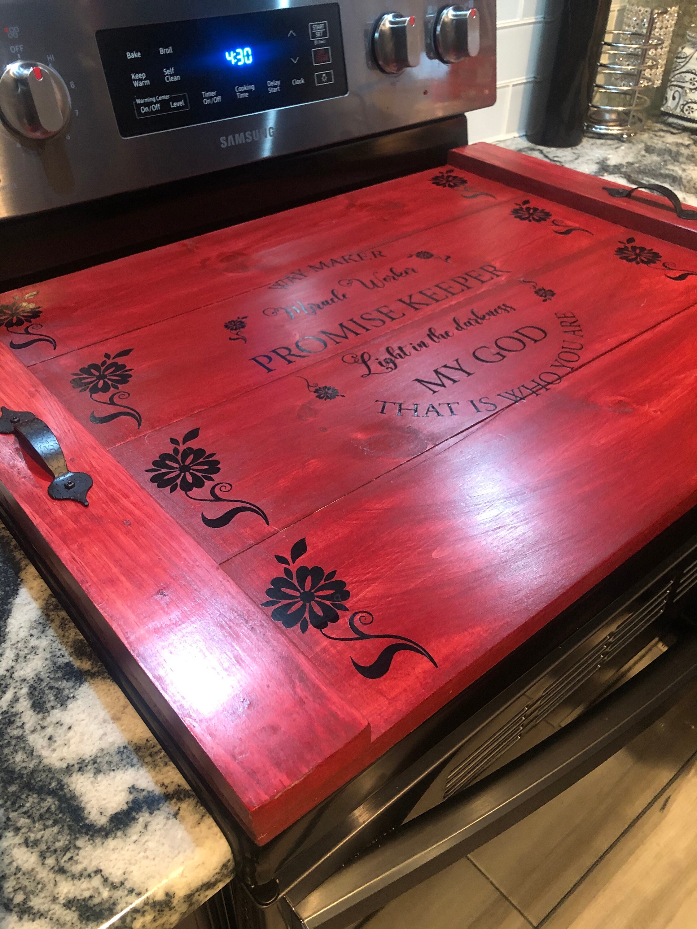 Wooded Stove top cover/serving tray Etsy