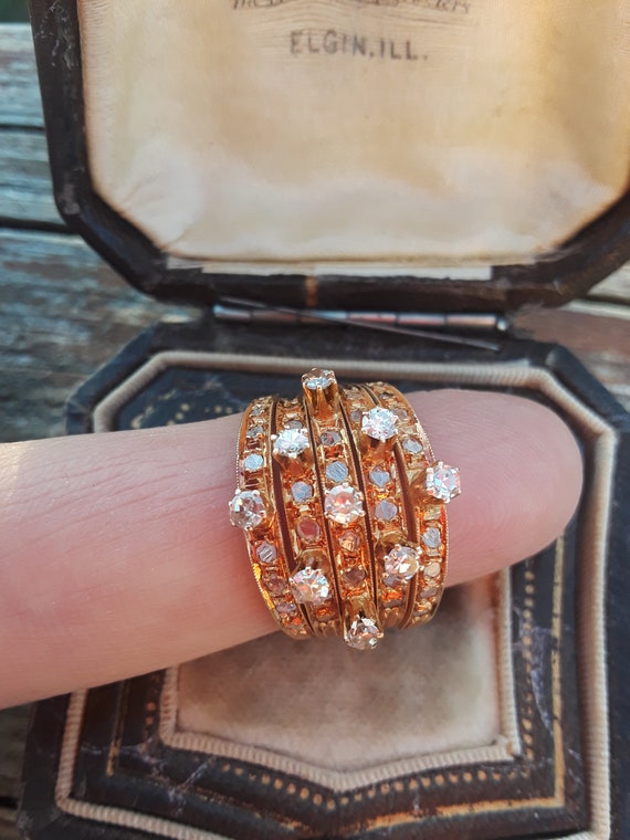 18k Gold Diamond Wedding Engagement Cocktail Ring… - image 3