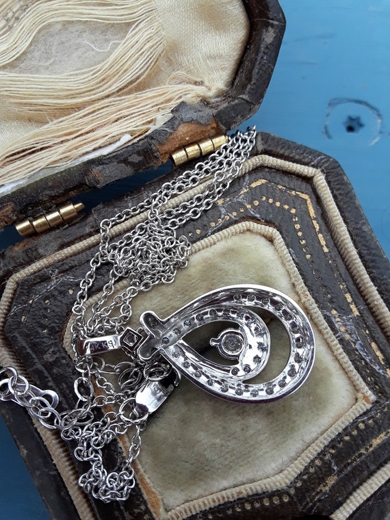 14k Gold Diamond Pendant With Chain Necklace Fabu… - image 3