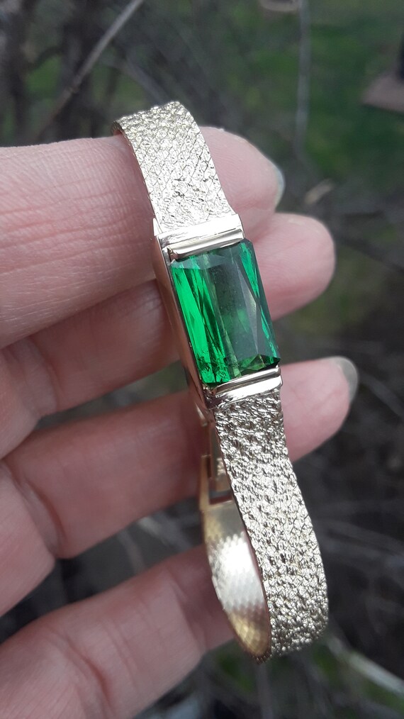 14k Gold Green Tourmaline Bracelet Fabulous For Sm
