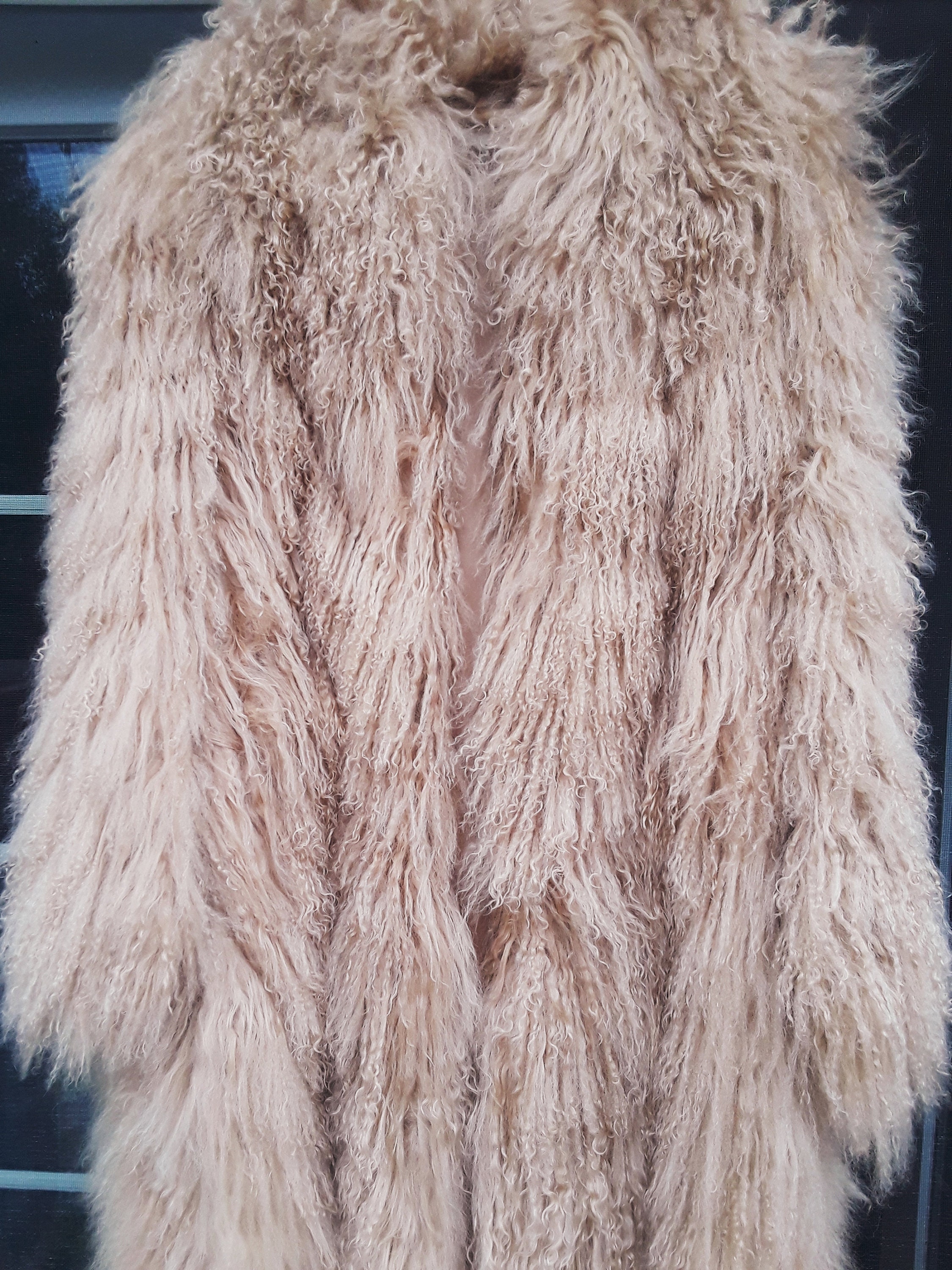Tibetan Mongolian Lamb Natural Fur Coat L XL Etsy