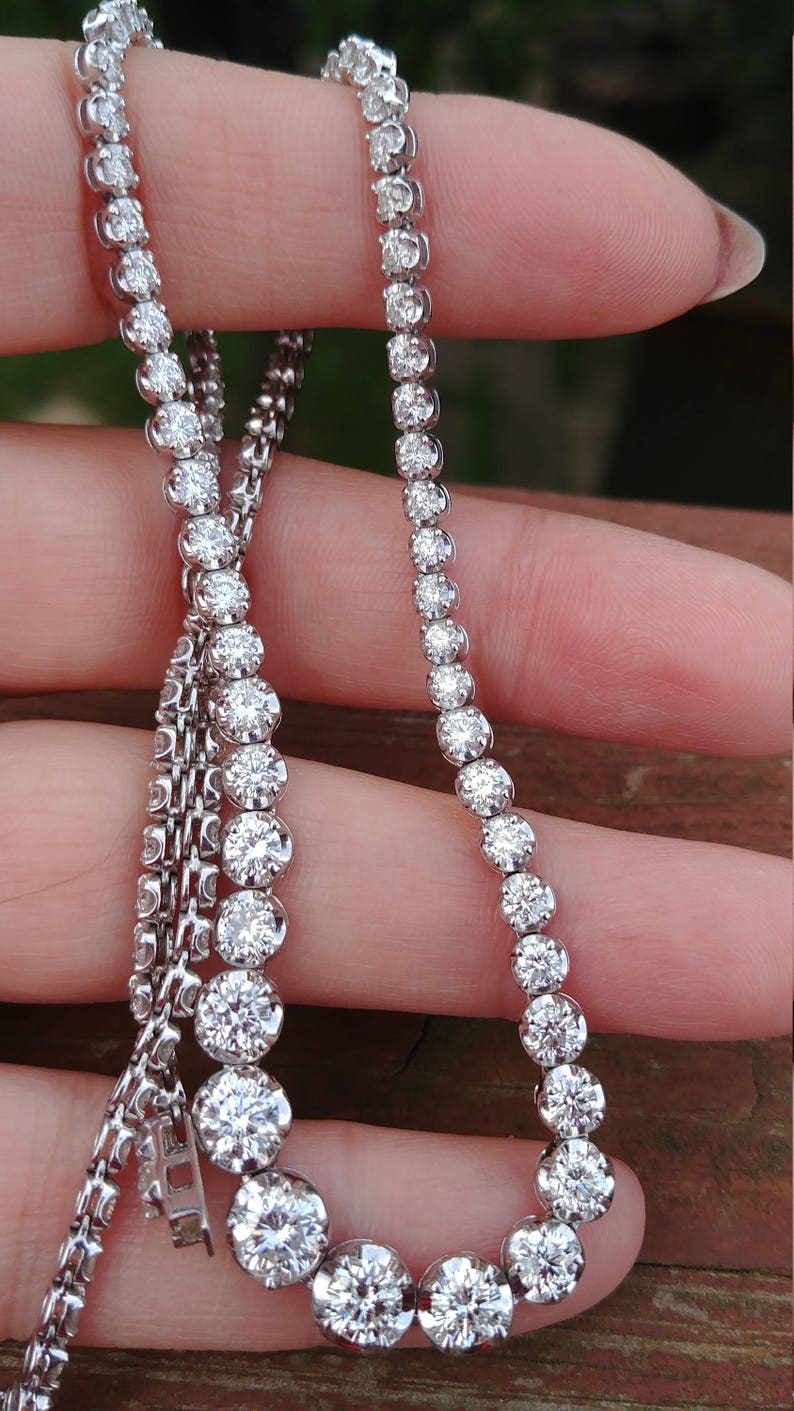 VERKAUFT 14k Gold 9ct Diamant Tennis Halskette 20 Gramm Preis Etsy