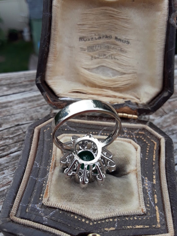 14k Gold Diamond Colombian Emerald Wedding Engage… - image 6