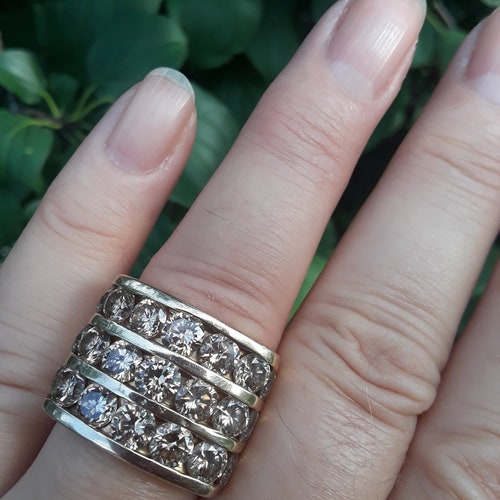 Bekwaam Weglaten handboeien 14k Gold 10ct Champagne Diamond Wedding Engagement Cocktail - Etsy