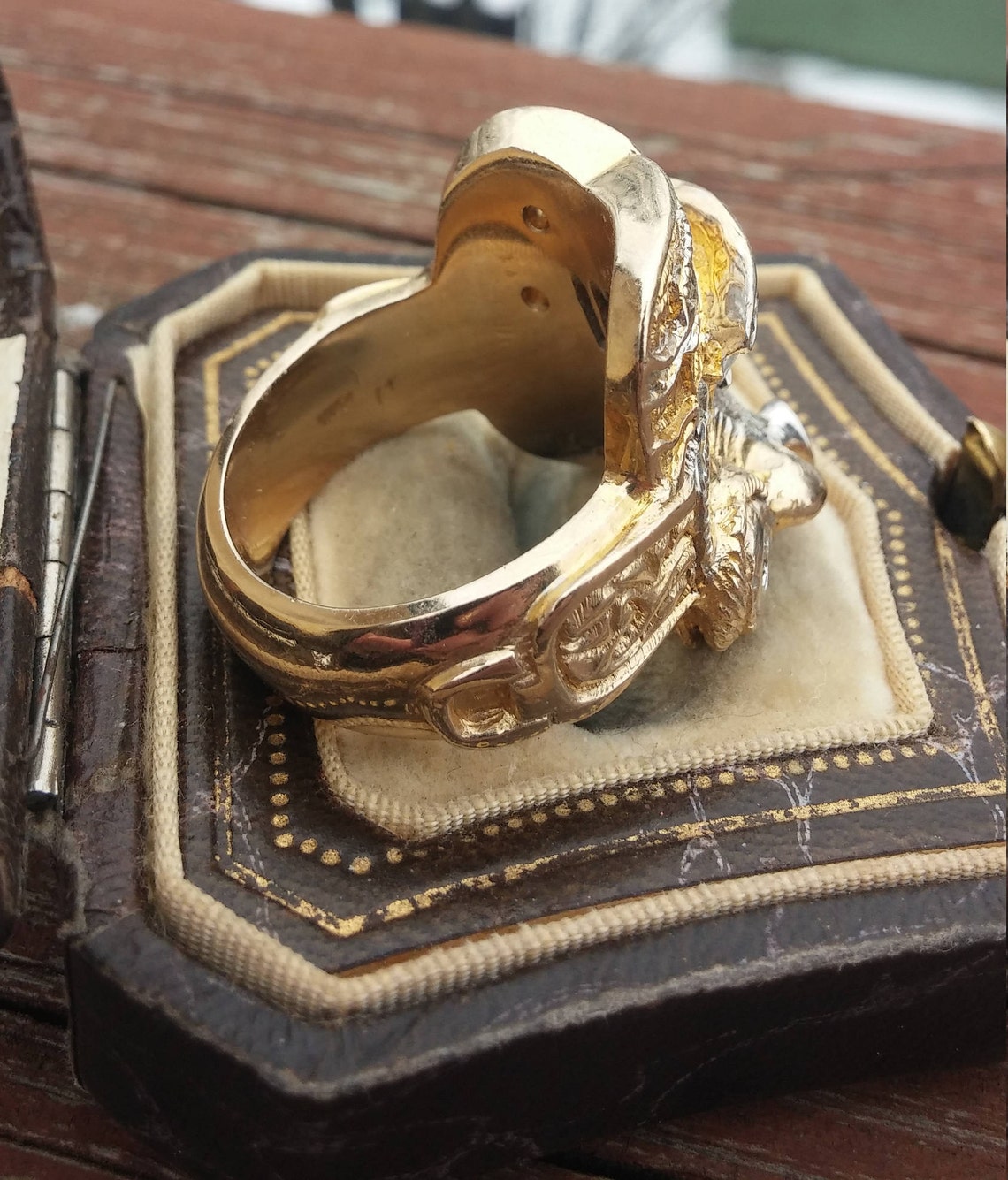 14k Gold Diamond Men's Horse Saddle Ring 34 Grams Unique Etsy