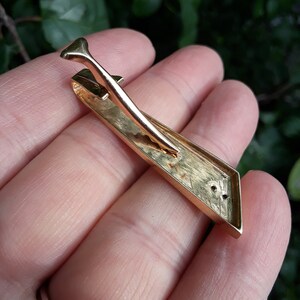 14k Gold Diamond Tie Clip Dress Clip Unique Rare Fabulous image 4