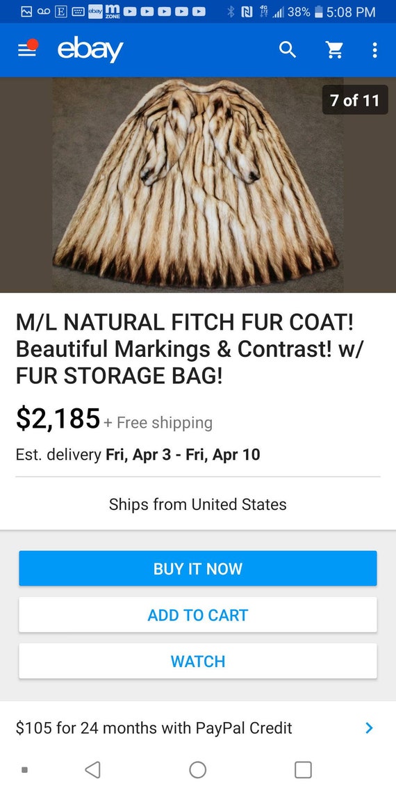 Natural Fitch Fur Coat MXL Fabulous Full Pelts - image 6