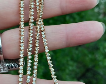 14k Gold 3.50ct Diamond Tennis Necklace Chain 25 Grams 25 inches Fabulous