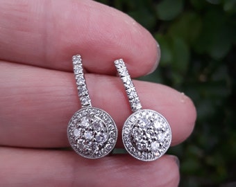 14k Gold 1ct Diamond Dangling Studs Earrings Fabulous